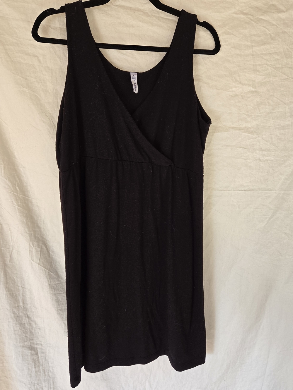 Indigo Black Sleeveless Wrap-Front Midi Dress
